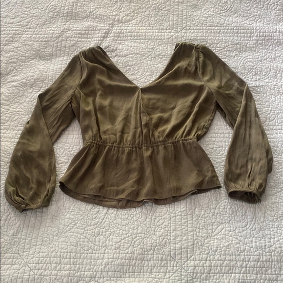 Banana Republic Green Fitted Peplum Blouse - Picture 1 of 5